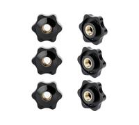 Lot de 6 écrous à poignée étoile M6 de 32 mm - Écrou papillon M6 - Vis à poignée étoile - Écrou de rechange - Pour meubles, machines, appareils de fitness - 32 mm