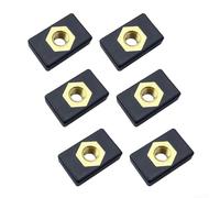 Lot de 6 écrous coulissants en cuivre avec corps en nylon pour rails de kayak, canoë et radeau - Filetage M6, 25 x 15 x 8 mm, matériel de montage de bateau