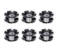 Lot de 6 écrous étoile pour fourche de 28,6 mm en alliage d'acier avec motif tournesol, compatible avec vélo de route et VTT