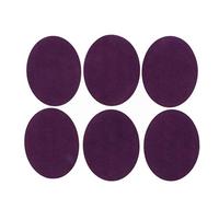 Lot de 6 écussons ovales à coudre ou à repasser pour réparation du coude ou du genou Violet 14 x 11 cm