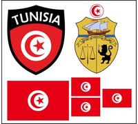 Lot de 6 écussons thermocollants Tunisie - Motif thermocollant - 6B