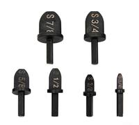 Lot de 6 élargisseurs de tuyaux en cuivre avec tige triangulaire pour tubes de 5 à 20 mm, outils d'évasement en acier au carbone pour réfrigération et réparation CVC, comprend 1/4" à 7/8"