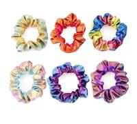 Lot de 6 élastiques à cheveux avec dégradé de couleur, accessoires pour cheveux, élastiques en métal brillant, bandeaux sirène colorés pour fêtes, réunions, cadeaux d'anniversaire