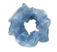 Lot de 6 élastiques à cheveux en organza pour femme - Couleur unie - Élastique - Accessoires de cheveux - Support de queue de cheval - Pour femmes et filles - Pour porter tous les jours - Bleu