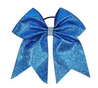 Lot de 6 élastiques à cheveux paillettes for filles, 18 cm, grands nœuds, accessoires for Pour Femmes(Blue)