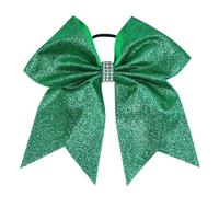 Lot de 6 élastiques à cheveux paillettes for filles, 18 cm, grands nœuds, accessoires for Pour Femmes(Green)