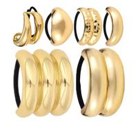 Lot de 6 élastiques en forme de queue de cheval, dorés, pour femmes, danseuses, artistes, anniversaires, mariages, vacances, rendez-vous, salle de sport, yoga, école