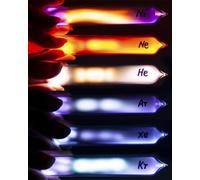 Lot de 6 éléments de gaz lumineux rares, pureté à 99,999 %, y compris hélium, néon, argon, krypton, xénon, azote, pour collection, présentation, enseignement, cadeau, lot de 6
