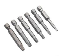 Lot de 6 embouts carrés SQ1-SQ5 Robertson avec tige hexagonale de 10,2 cm, embouts de tournevis de 50 mm pour perceuse électrique et outils à main, gris