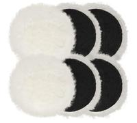 Lot de 6 embouts de polissage compatibles avec ponceuse excentrique Bosch, BESPOTCL 6 pièces de 125 mm en laine d'agneau, tampons de polissage pour ponceuse excentrique avec pour voiture, phares de