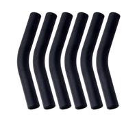 Lot de 6 embouts de rechange en silicone pour pailles métalliques - Qualité alimentaire sans BPA, ajustement universel pour pailles de 8 mm | Design coudé flexible pour plus de confort (noir)