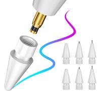 Lot de 6 Embouts de Rechange pour Apple Pencil 1ère/2ème génération et Logitech Crayon,Pointe de Rechange pour iPad Pen/Stylet,Apple Pencil 2/1,Embouts Apple en Plastique et métal