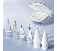 Lot de 6 embouts de rechange pour Apple Pencil/2ème génération/1ère génération/USB C/Pencil Pro, pointe fine et précise avec étui, pour iPad