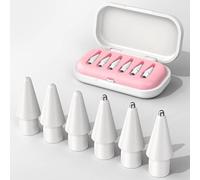 Lot de 6 embouts de rechange pour Apple Pencil, pointes de crayon aiguille avec étui, sans usure, pour Apple Pencil 2e génération/1ère génération/USB C/Pencil Pro, iPad Pro (rose)