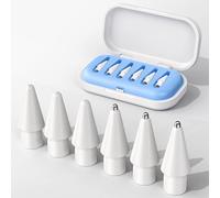 Lot de 6 embouts de rechange pour Apple Pencil, pointes de crayon aiguille avec étui, sans usure, pour Apple Pencil 2e génération/1ère génération/USB C/Pencil Pro, iPad Pro (bleu)