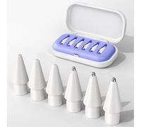 Lot de 6 embouts de rechange pour Apple Pencil, pointes de crayon aiguille avec étui, sans usure, pour Apple Pencil 2e génération/1ère génération/USB C/Pencil Pro, iPad Pro (violet)