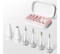 Lot de 6 embouts de rechange pour Apple Pencil Pro/2{^>e<^} génération/1ère génération/USB C, étui de rangement, pointe fine et précise, ensemble de pointes de crayon pour iPad Pro, ensemble de