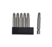 Lot de 6 embouts de tournevis JIS 50 mm avec pointe magnétique, tige hexagonale 1/4, alliage d'acier S2 et bande de rangement à 6 trous, parfaits pour motos, voitures, vélos et équipements japonais