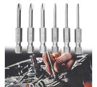 Lot de 6 embouts de tournevis magnétiques avancés Tri Wing Y1 Y2 Y Tip Head, tige hexagonale