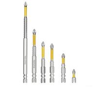 Lot de 6 embouts de tournevis PH2 avec design magnétique antidérapant en croix pour une installation fiable de vis
