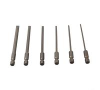 Lot de 6 embouts de tournevis plats en alliage d'acier à tête plate magnétique pour perceuse électrique à main, conducteur pneumatique, entretien des meubles, véhicules, gris, 100 mm de longueur Sl2 à