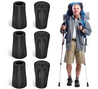 Lot de 6 embouts en caoutchouc pour bâtons de randonnée professionnels - Pour bâtons de marche nordique - Noir - 11 mm - Pour tampon en caoutchouc Leki - Pour trekking et marche urbaine