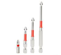 Lot de 6 embouts Phillips PH2 avec profil antidérapant en étoile et aimant puissant en alliage haute résistance pour visseuse sans fil et visseuse manuelle dans les longueurs 25 50 65 75 100 mm