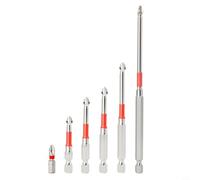 Lot de 6 embouts Phillips PH2 avec profil antidérapant en étoile et aimant puissant en alliage haute résistance pour visseuse sans fil et visseuse manuelle dans les longueurs 25 50 65 75 100 mm