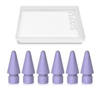 Lot de 6 Embouts pour Apple Pencil - Compatible avec iPad - avec étui pour Apple Pencil Pro/USB-C/1ère génération/2e génération - Violet