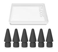 Lot de 6 embouts pour Apple Pencil - Compatible avec iPad - Avec étui pour Apple Pencil Pro/USB-C/1ère génération/2e génération - Noir