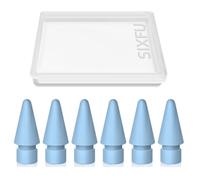 Lot de 6 embouts pour Apple Pencil - Compatible avec iPad - Avec étui pour Apple Pencil Pro/USB-C/1ère génération/2e génération - Bleu