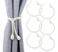 Lot de 6 embrasses de rideaux, embrasses pour rideaux, boucles de corde, embrasses de rideaux en coton tricotées à la main, embrasses de rideaux pour rideaux