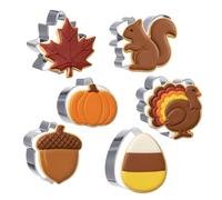 Lot de 6 emporte-pièces de Thanksgiving, mini emporte-pièces pour biscuits d'automne, formes de Thanksgiving pour biscuits faits maison, emporte-pièces d'automne pour Thanksgiving