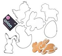 Lot de 6 emporte-pièces en acier pour pain d'épices, biscuits de Pâques