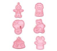 Lot de 6 emporte-pièces en forme d'animal de cirque - Emporte-pièces en silicone - Motif oiseau