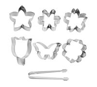 Lot de 6 Emporte-Pièces en Forme de Fleur, Emporte Piece Fleur | Emporte-Pièces Biscuits Printemps, avec Pince à Glace en Acier Inoxydable pour Biscuits, Pain d'épices, Boulettes de Riz