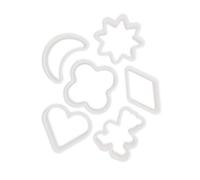 Zenker 684525 Ensemble de 6 emporte-pièces motifs basiques, emporte-pièces plastique, emporte-pièce cœur, emporte-pièce, Plastique, Blanc, 5 x 5 cm