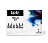 Lot De 6 Encres Acryliques Liquitex Acrylic Ink 30ml Muted Collection + Blanc