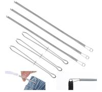 Lot de 6 enfile-aiguilles pour cordon de serrage en acier inoxydable - Clips de filetage courts et enfile-aiguille à ressort pour sweats à capuche, pantalons et vestes