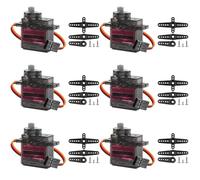 Lot de 6 engrenages en métal servo : engrenage servo entièrement métallique angle contrôlable à 180 degrés, compatible avec le micro-servomoteur servomoteur, mini moteur pour modélisme robot bras