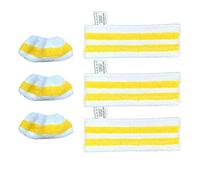 Lot de 6 Ensemble de Chiffons de Rechange en Microfibres Compatible pour Nettoyeur Vapeur Accessoires Kärcher EasyFix SC 1, SC 2, SC 3, SC 4, SC 5, Comprenant 3 Buses pour sols et 3 Buses à Main