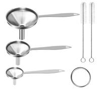 Lot de 6 entonnoirs en acier inoxydable, grands et petits, lot de 3 mini-entonnoirs de qualit alimentaire pour la cuisine, le remplissage de bou