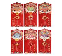 Lot de 6 enveloppes en feuille d'or pour décoration du Nouvel An chinois sur le thème des serpents, rougeurs, festival du printemps, paquets d'argent pour enfants, sacs cadeaux de bénédiction