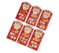 Lot de 6 enveloppes en feuille d'or pour décoration du Nouvel An chinois sur le thème des serpents, rougeurs, festival du printemps, paquets d'argent pour enfants, sacs cadeaux de bénédiction