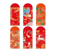 Lot de 6 enveloppes pour argent Motif serpent du Nouvel An chinois Parfait pour les fêtes et les cadeaux traditionnels
