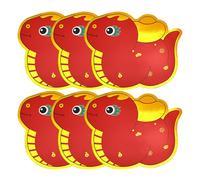 Lot de 6 enveloppes rouge serpent - Année du serpent - Lot de 6 enveloppes cartoon Lunar New Year of the Snake - Année du serpent rouge 2025 - Pour le mariage du Nouvel An