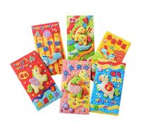 Lot de 6 enveloppes rouges chinoises avec inscription « Good Luck » - Pour mariage, pendaison de crémaillère, adultes, famille, cadeaux de fête