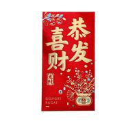 Lot de 6 Enveloppes Rouges du Nouvel An Chinois Hong Bao - Enveloppes à Offrir pour le Nouvel An Lunaire, Anniversaire ou Mariage - Packets Rouges « Gong Xi Fa Cai »