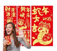 Lot de 6 enveloppes rouges du Nouvel An - Enveloppe rouge année serpent chinois 6 enveloppes rouges - Red Pocket Spring Festival Holiday Supplies for Birthday and New Year