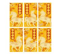 Lot de 6 enveloppes rouges inspirées de la culture vietnamienne avec texture givrée Lunaires Année Chevaux Bonne chance Diversité Culturelle Festival Sac cadeau